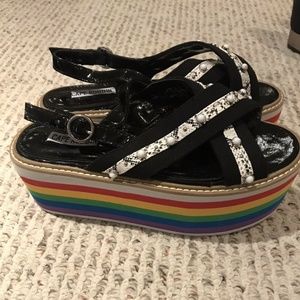 cape Robbin multicolour rainbow shoes sandals